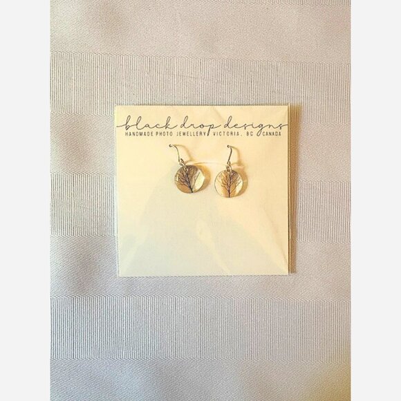 Round Tree Earrings – Handmade Resin & Acrylic with Sterling Silver Hooks - Picture 3 of 4